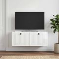 vidaXL Nástenná TV skrinka Biela s vysokým leskom 78,5 x 31 x 30 cm
