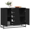 vidaXL Komoda čierna 92x35x76 cm kompozitné drevo