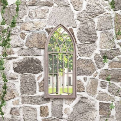 vidaXL Záhradné zrkadlo pieskové 70x30 cm exteriérové železo