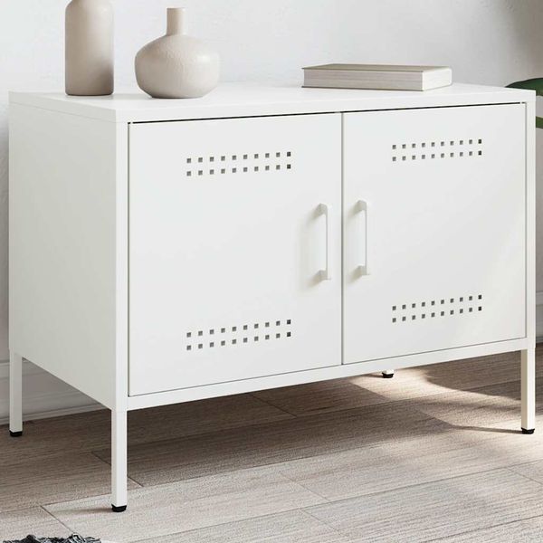 vidaXL TV skrinka biela 68x39x50,5 cm oceľ