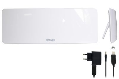 EVOLVEO Xany 1, 230/5V, aktívna izbová anténa DAB+/DVB-T2, filter LTE,4G,5G