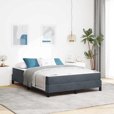 vidaXL Posteľ s pružinovým rámom Tmavo šedá 140 x 190 cm látka