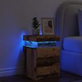 vidaXL Nočný stolík s LED staré drevo 35x39x55 cm kompozitné drevo