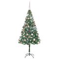 vidaXL Umelý vianočný stromček s 300 LED-i Zelená 180 cm PVC a oceľ