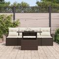 vidaXL Súprava záhradných pohoviek 5 ks Hnedá [Syntetický]: Poly Ratan