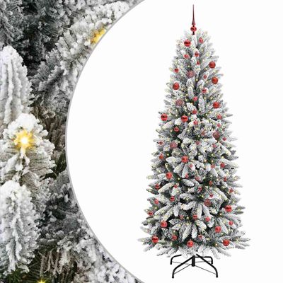 vidaXL Umelý vianočný stromček Biela 210 cm PVC a plast a oceľ a PE