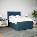 vidaXL Posteľný rám boxsping s matracom tmavomodrý 140x200 cm zamat