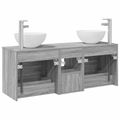 vidaXL Set kabinetov do kúpeľne 3 ks Sivý Sonoma 49,5 x 35 x 63 cm