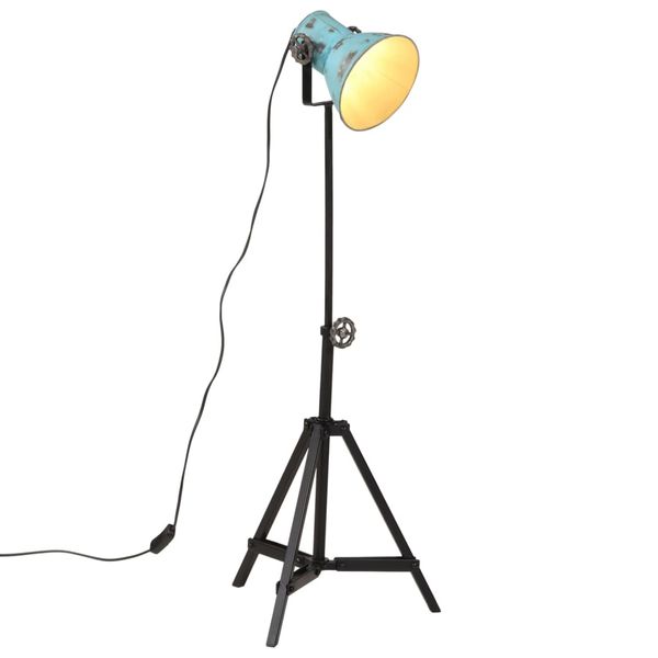vidaXL Podlahová lampa 25 W šmuhovaná modrá 35x35x65/95 cm E27