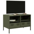 vidaXL TV skrinka olivovozelená 68x39x43,5cm oceľ valcovaná za studena