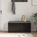 vidaXL Predsieňová lavica s vankúšom Čierny Dub 100 x 38 x 46 cm
