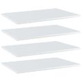 vidaXL Prídavné police 4ks, lesklé biele 60x40x1,5cm, kompozitné drevo