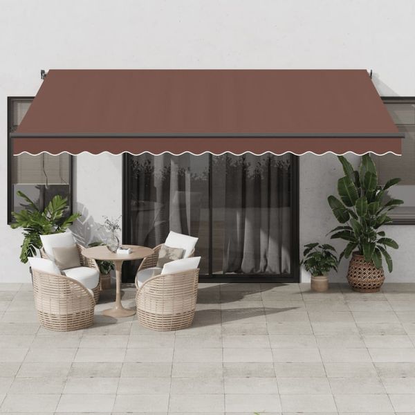 vidaXL Automaticky zaťahovacia markíza hnedá 450x350 cm