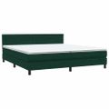 vidaXL Box Spring Posteľ s matracom Tmavo zelená 200x210 cm Zamat