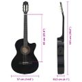 vidaXL Folková klasická gitara s výrezom, ekvalizér, 6 strún, čierna