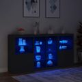 vidaXL Komoda s LED svetlami čierna 202x37x100 cm