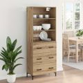 vidaXL Highboard Remeselný dub 69,5 x 34 x 180 cm Kompozitné drevo