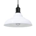 VidaXL Závesná lampa výškovo nastaviteľná E27 lesk biela Ø 31 cm kov
