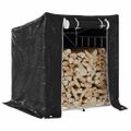 vidaXL Regál na krbové drevo s pláštenkou 100,5x100,5x110,5 cm