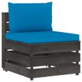 vidaXL 9-dielna sedacia súprava s podložkami, sivá, impregnované drevo