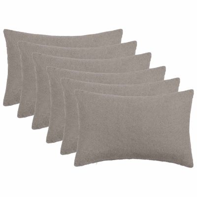 vidaXL Poťah na podložku 6 pcs HEERLEN Svetlosivá 30 x 50 cm Bouclé