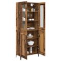 vidaXL Highboard Staré drevo 69,5 x 34 x 180 cm Kompozitné drevo