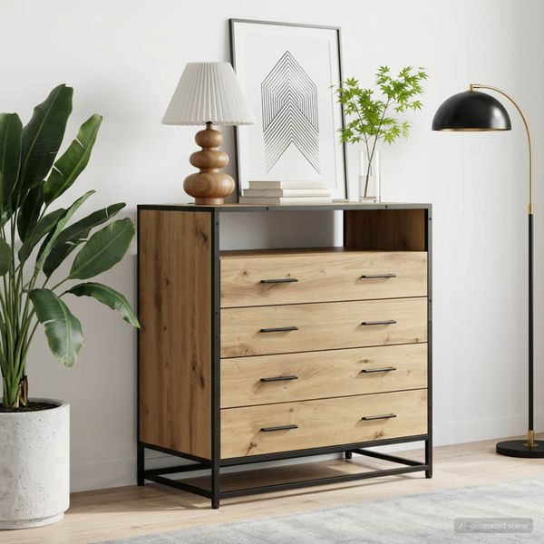 vidaXL Zásuvkový kabinet 4-Šuplík Dub artisan 70 x 41 x 83,5 cm