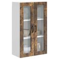 vidaXL Nástenný sklenený kabinet PORTO Dymová dub 60 x 31 x 100 cm
