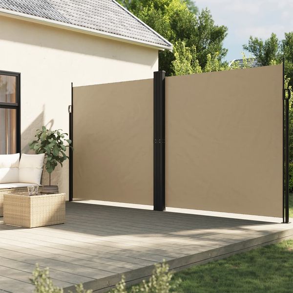 vidaXL Zaťahovacia bočná markíza, béžová 220x600 cm