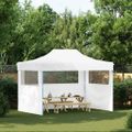 vidaXL Profesionálny skladací párty stan s 3 stenami biely 280x410x315 cm oceľový