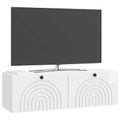 vidaXL Nástenná TV skrinka Biela s vysokým leskom 98 x 31 x 30 cm