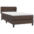 vidaXL Boxspring posteľ s matracom hnedá 90x200 cm umelá koža