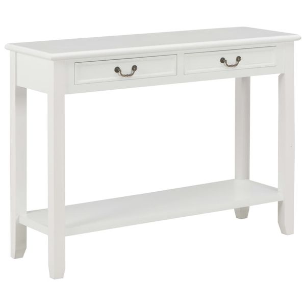 vidaXL Konzolový stolík biely 110x35x80 cm drevo