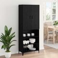 vidaXL Highboard Čierny dub 69,5 x 34 x 180 cm Kompozitné drevo