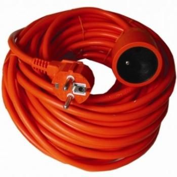 PremiumCord predlžovací prívod 230V, 20 m, oranžový, zástrčka-zásuvka