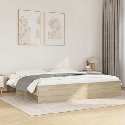 VidaXL Rám postele bez matraca Dub Sonoma 200x200 cm Konštrukcia dreva