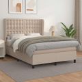 vidaXL Boxspring posteľ s matracom kapučínová 140x200 cm umelá koža