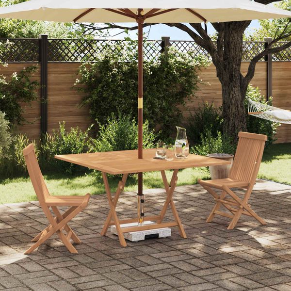 vidaXL Záhradný bistro set 3 pcs Hnedá Masívne teakové drevo