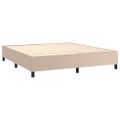 vidaXL Boxspring posteľ matrac a LED kapučínová 180x200 cm umelá koža