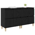vidaXL Komody 2 ks Čierny dub 60 x 35 x 70 cm Kompozitné drevo