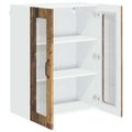 vidaXL Nástenný sklenený kabinet LUCCA Staré drevo 60 x 31 x 80 cm