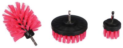 Sada kartáčov na vrtačku na čistenie auta CAR DETAILING DRILL BRUSH PINK 3, 3 ks SIXTOL