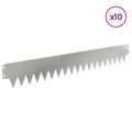 vidaXL Obrubník trávnika 10 ks 103 x 15 cm Oceľ Strieborná