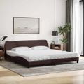 vidaXL Posteľ s matracom Dover tmavohnedá 200x200 cm látka