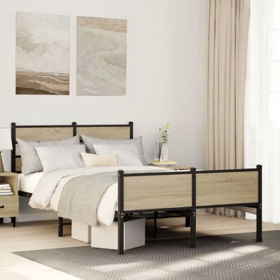 vidaXL Posteľný rám bez matraca dub sonoma 120x190 cm kompozitné drevo