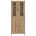 vidaXL Highboard Remeselný dub 69,5 x 34 x 180 cm Kompozitné drevo