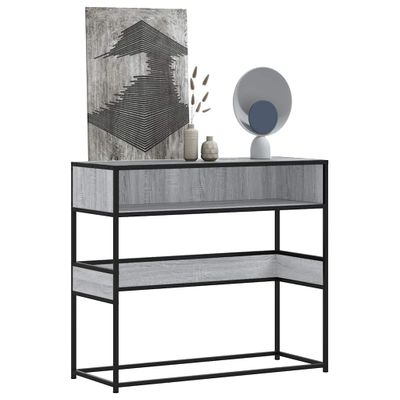 vidaXL Konzolový stolík sivý sonoma 90x35x80 cm kompozitné drevo