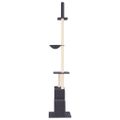 vidaXL Strom pre mačky od podlahy po strop tmavosivý 250,5-276,5 cm