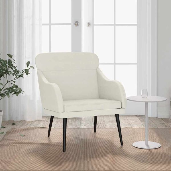 vidaXL Kreslo krémové 63x76x80 cm zamat