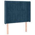 vidaXL Čelo postele so záhybmi tmavomodrá 103x16x118/128 cm zamat